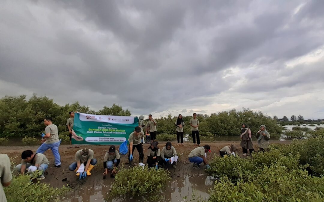 Peringati HUT ke 45 Pasar Modal Indonesia, Mahasiswa P2MW UBBG Lakukan Restorasi Manggrove di Banda Aceh